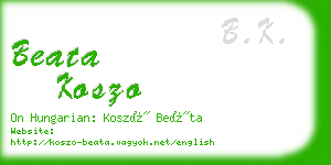 beata koszo business card